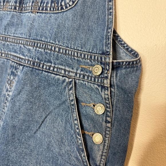 Vintage 90s GAP Medium Wash Denim Utility Overalls size small relaxed - Picture 8 of 9